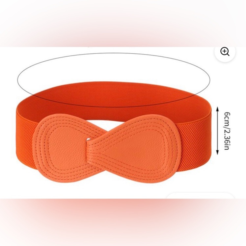 0-1 Vibrant Orange waistband Women's Belt stretchy.